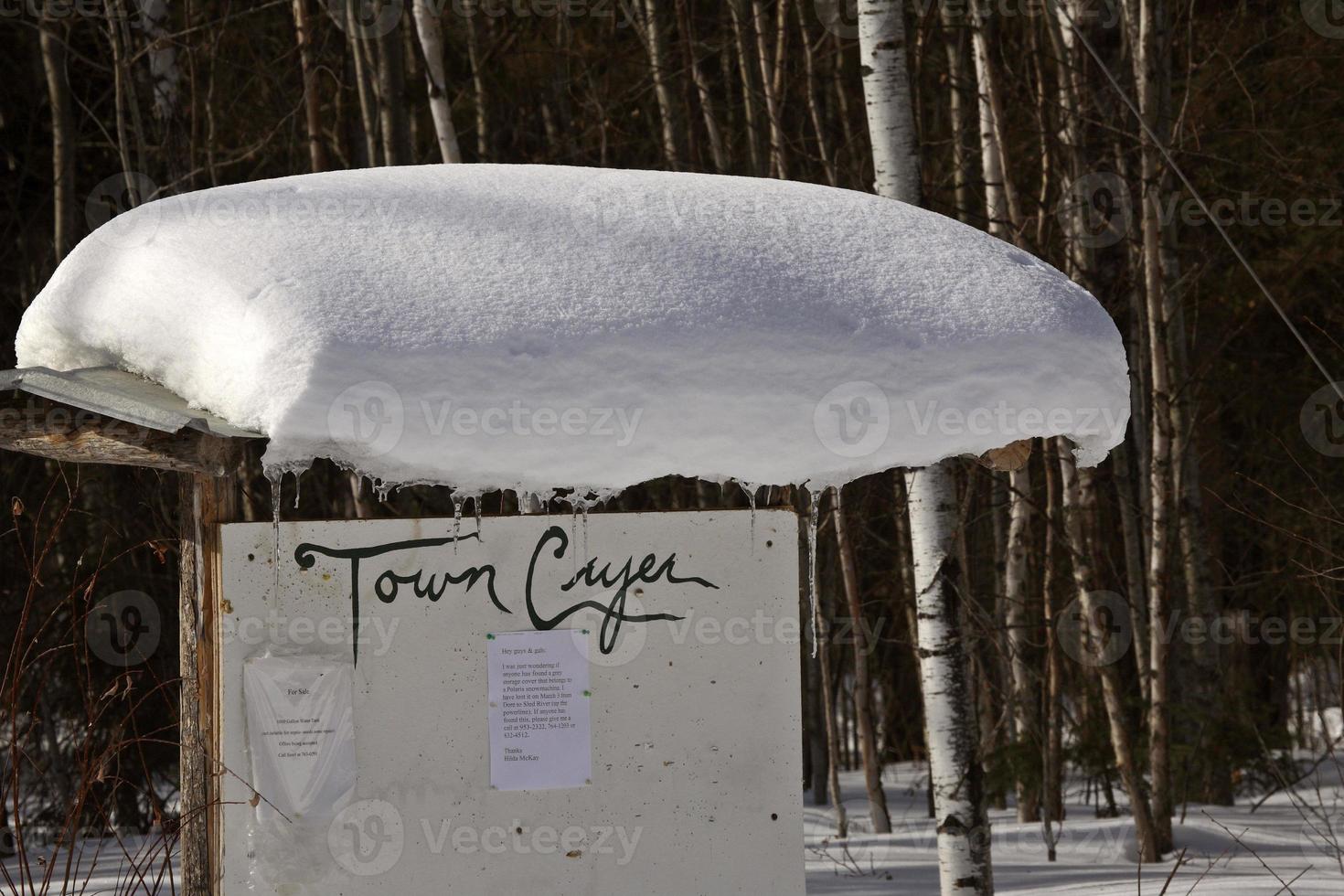 tetto innevato del cartello foto