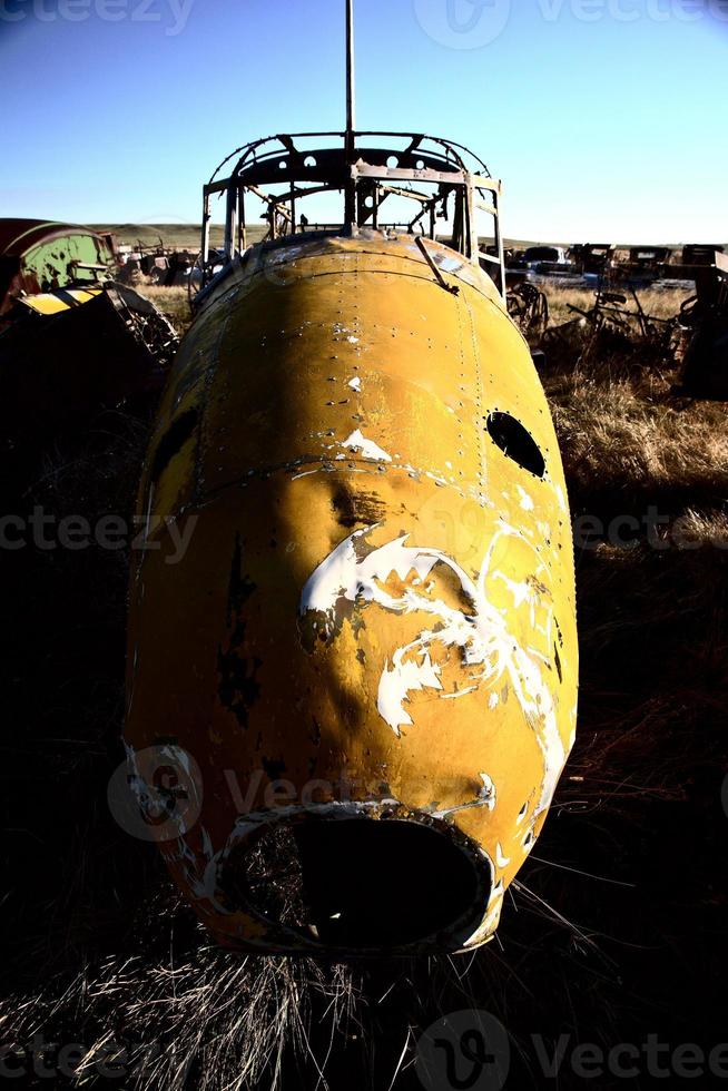 fusoliera dell'aeroplano scartata a readlyn nel saskatchewan foto