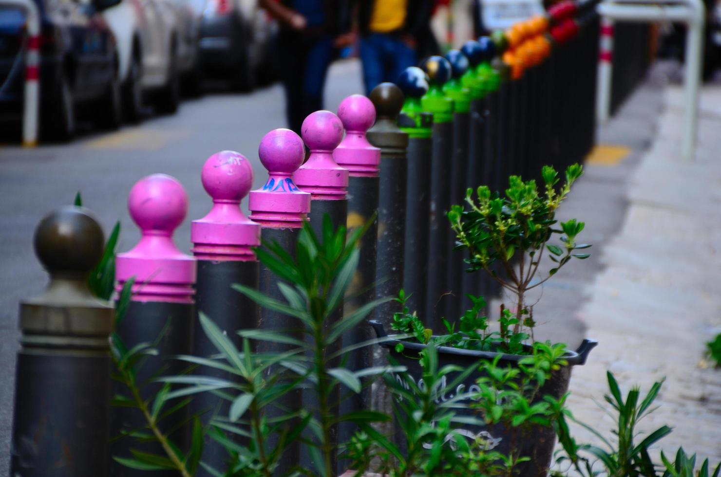 confini stradali colorati di marsiglia foto