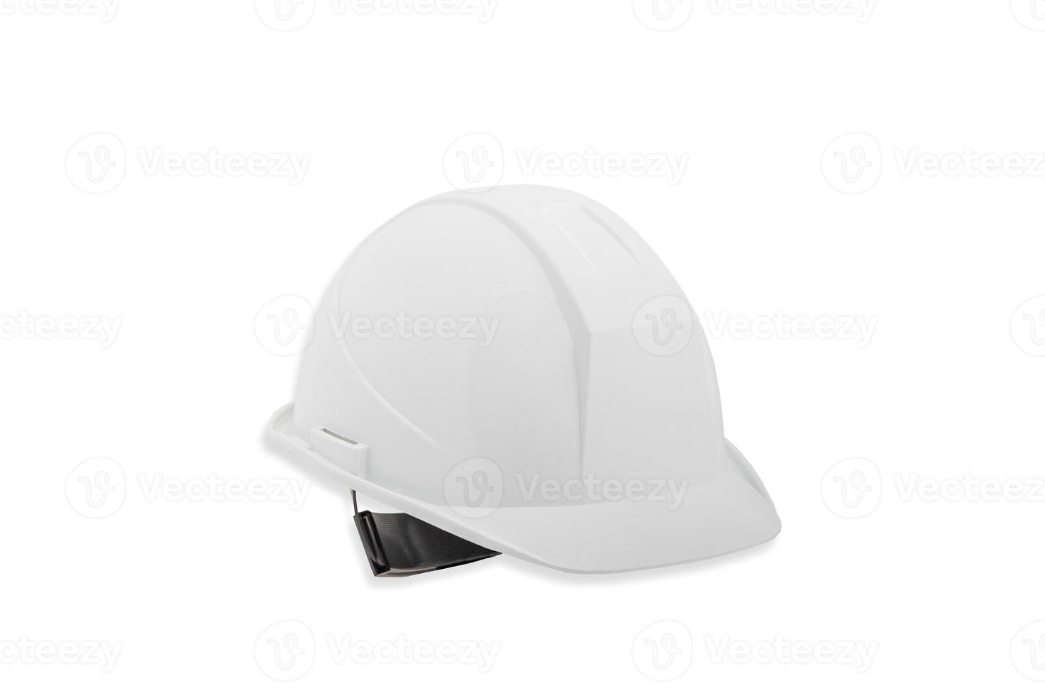 casco del lavoratore isolato su sfondo bianco foto