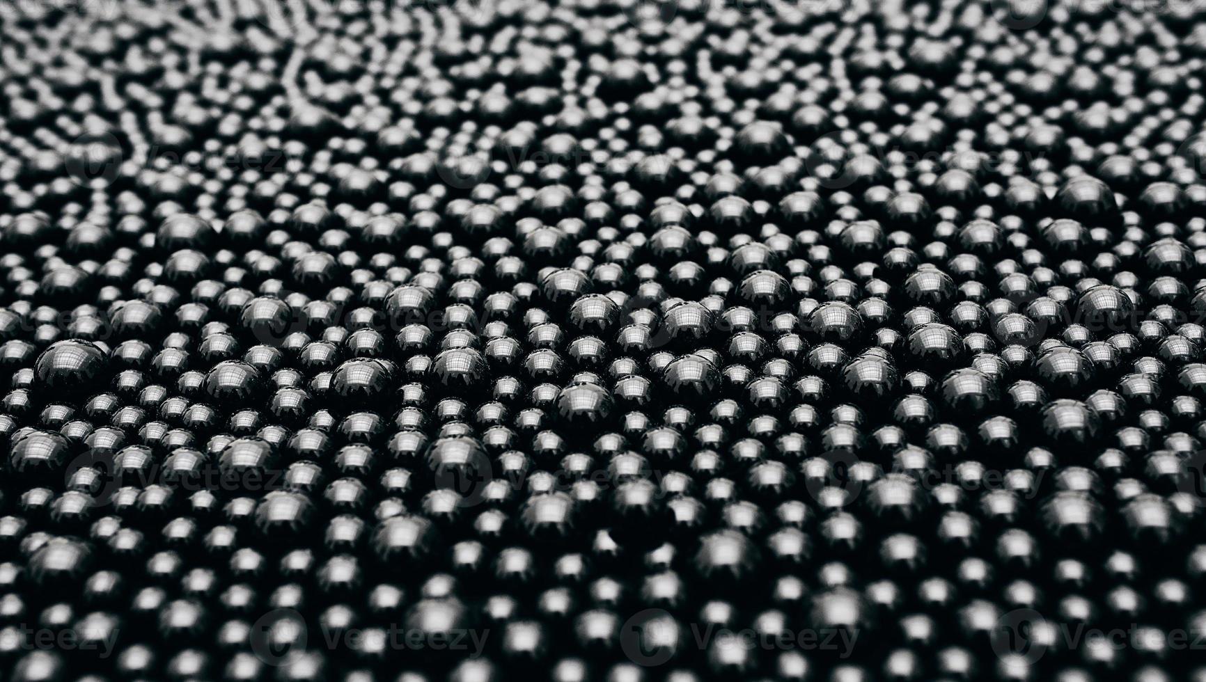 texture di sfondo di palle nere riflesse - molecole di olio foto