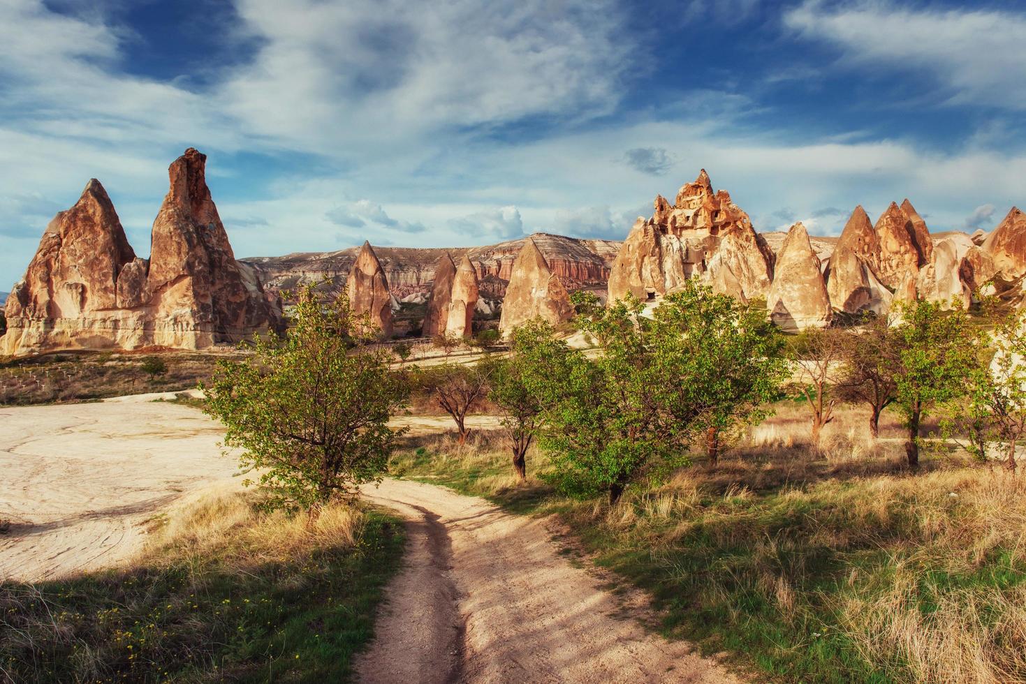 incredibile tramonto sulla Cappadocia. tacchino. Europa foto