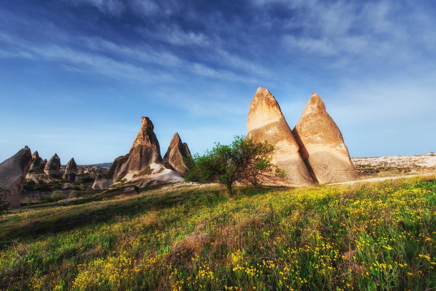 incredibile tramonto sulla Cappadocia. tacchino. Europa foto