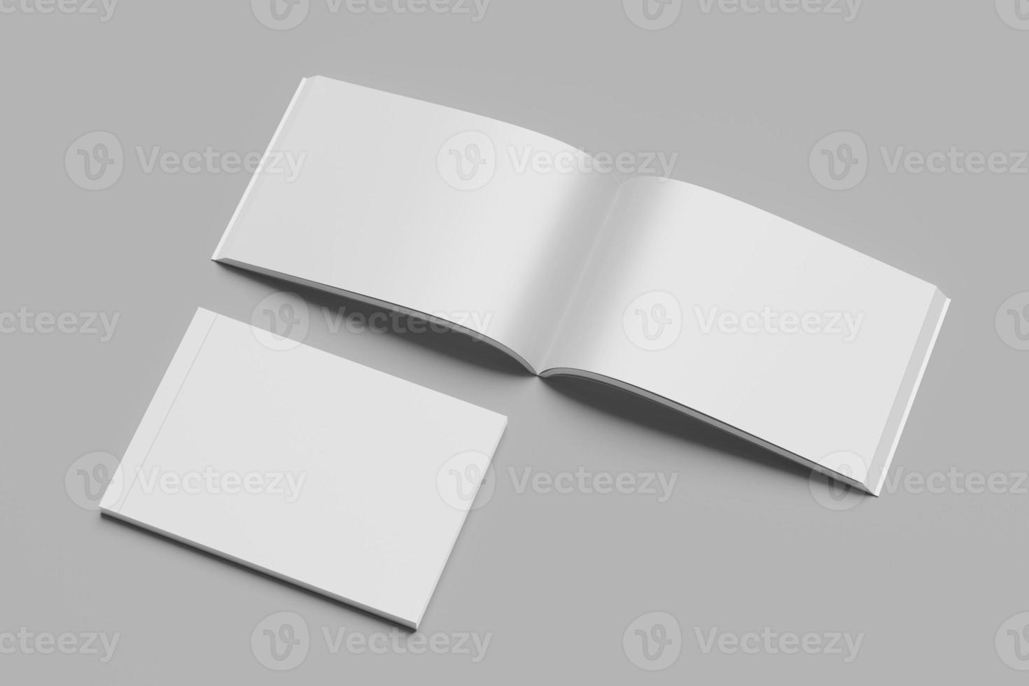 a4 rivista brochure orizzontale mockup vuoti foto