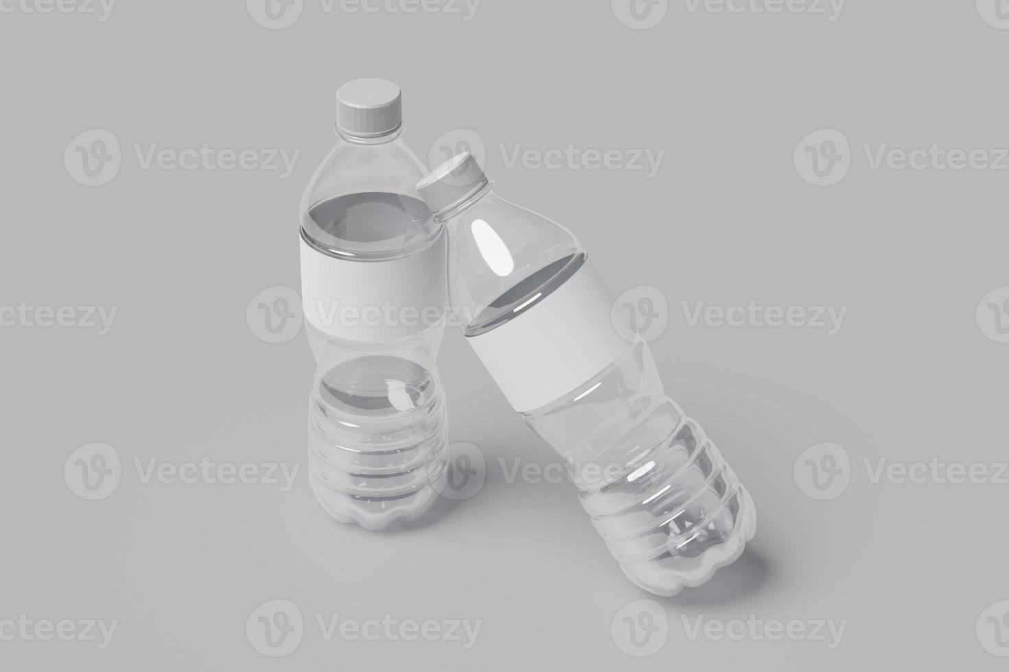 modelli in bianco di bottiglia d'acqua foto