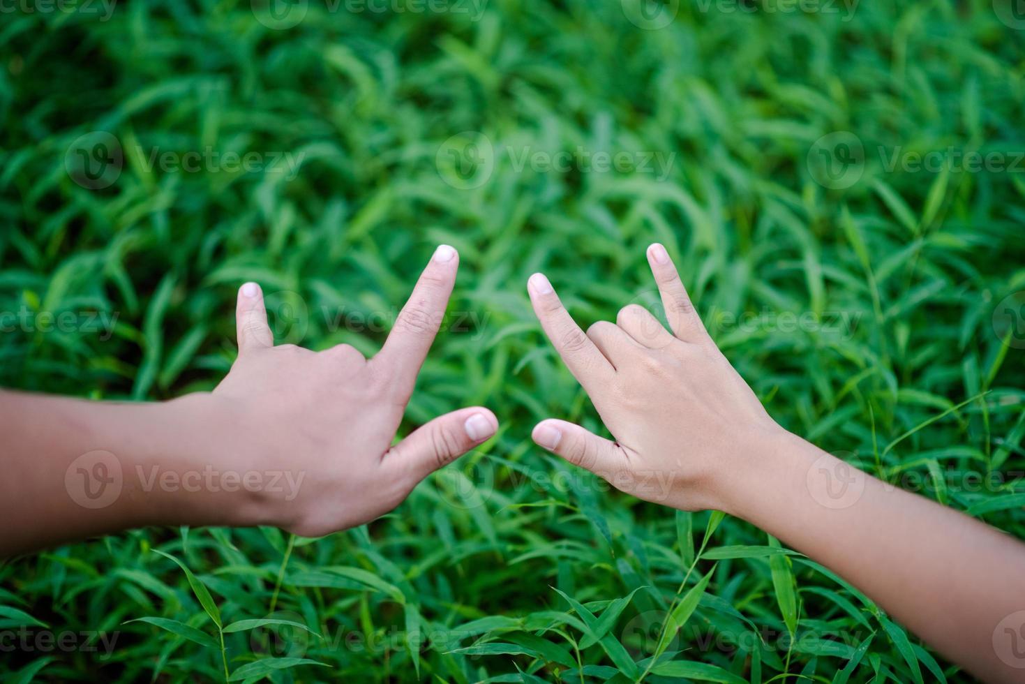 le mani e la natura amano l'amore luminoso devono darsi amore e bellezza l'un l'altro in modo naturale. foto