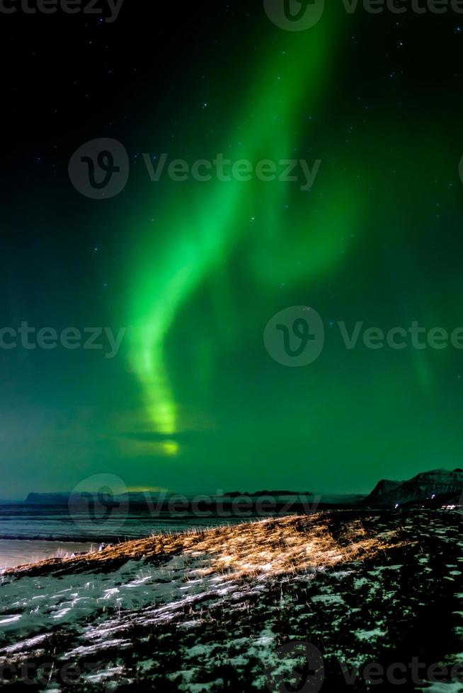 Islanda meridionale dell'aurora boreale foto