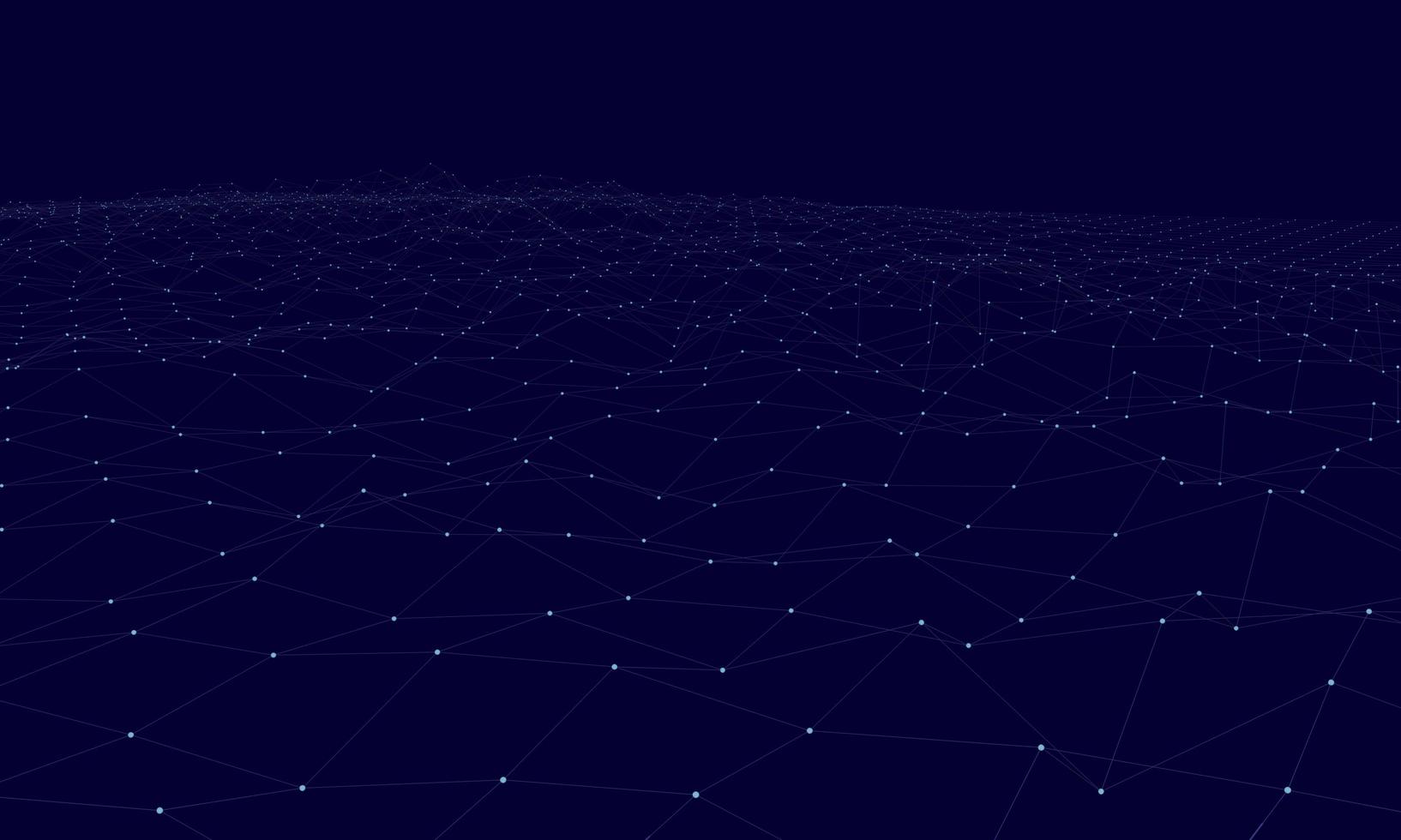 punti e linee di connessione di rete su sfondo di gradazione blu scuro. background tecnologico. plesso. sfondo di grandi dati. rendering 3D. foto