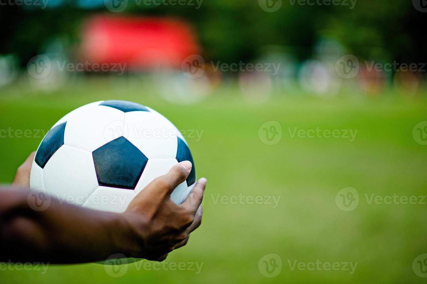 calcio sportivo con lo spazio a disposizione per riprodurre idee sportive. foto