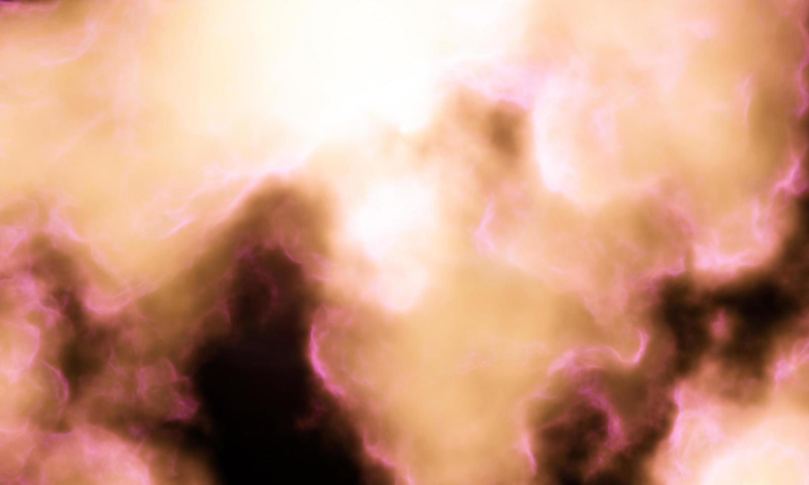 foschia gialla, luce rosa, sembra una nuvola di fumo nell'aerosol cosmico o nel rendering nebula.3d foto