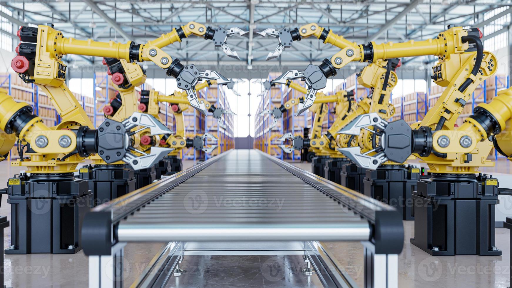 pinze per bracci robotici per l'industria in fabbrica. foto