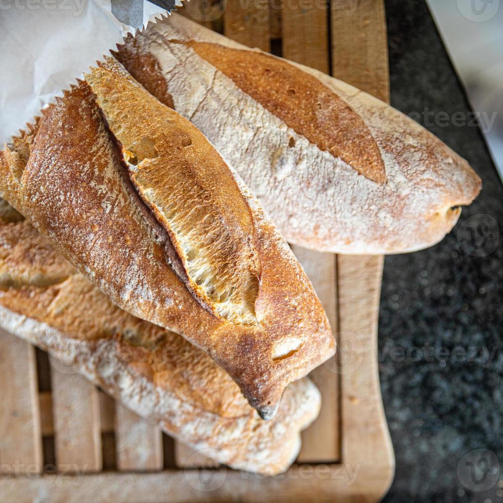 baguette francese pane fresco porzione fresca pasto sano cibo foto
