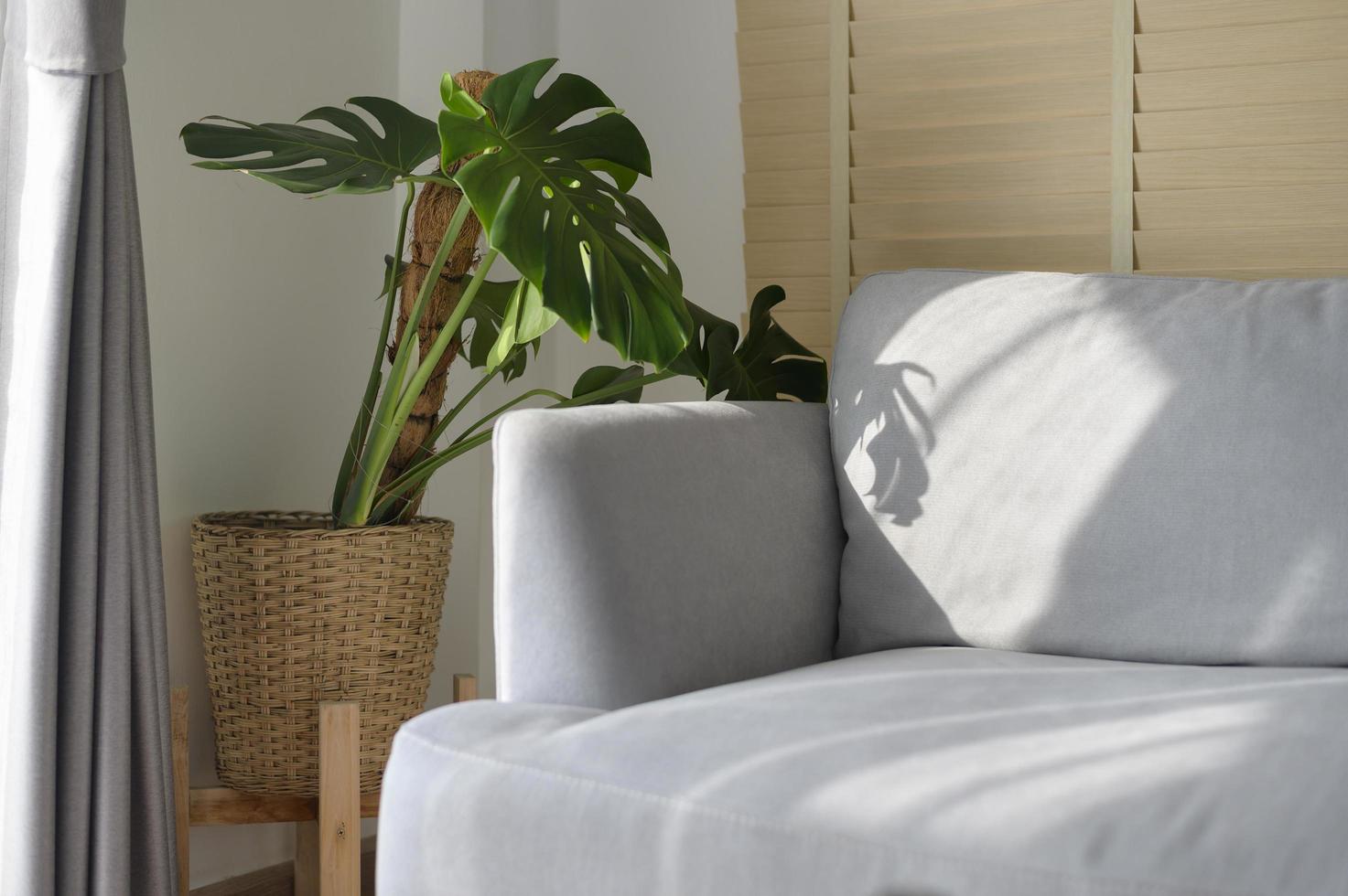 sfondo del soggiorno moderno con pianta d'appartamento foto