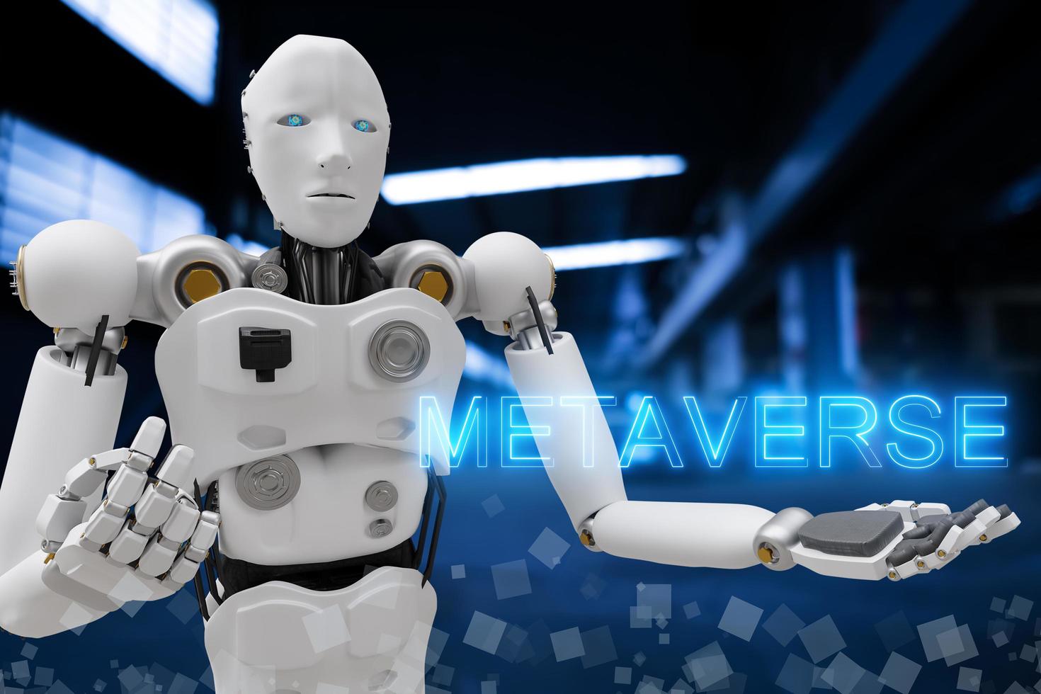 robot metaverse vr avatar realtà gioco realtà virtuale di persone blockchain tecnologia investimento, stile di vita aziendale realtà virtuale vr mondo connessione cyber avatar metaverse persone 2022 rendering 3d foto