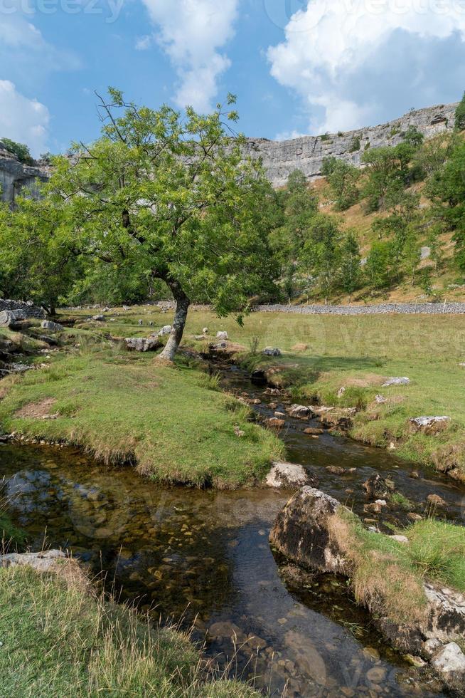 vista della campagna intorno a Malham Cove nello Yorkshire Dales National Park foto