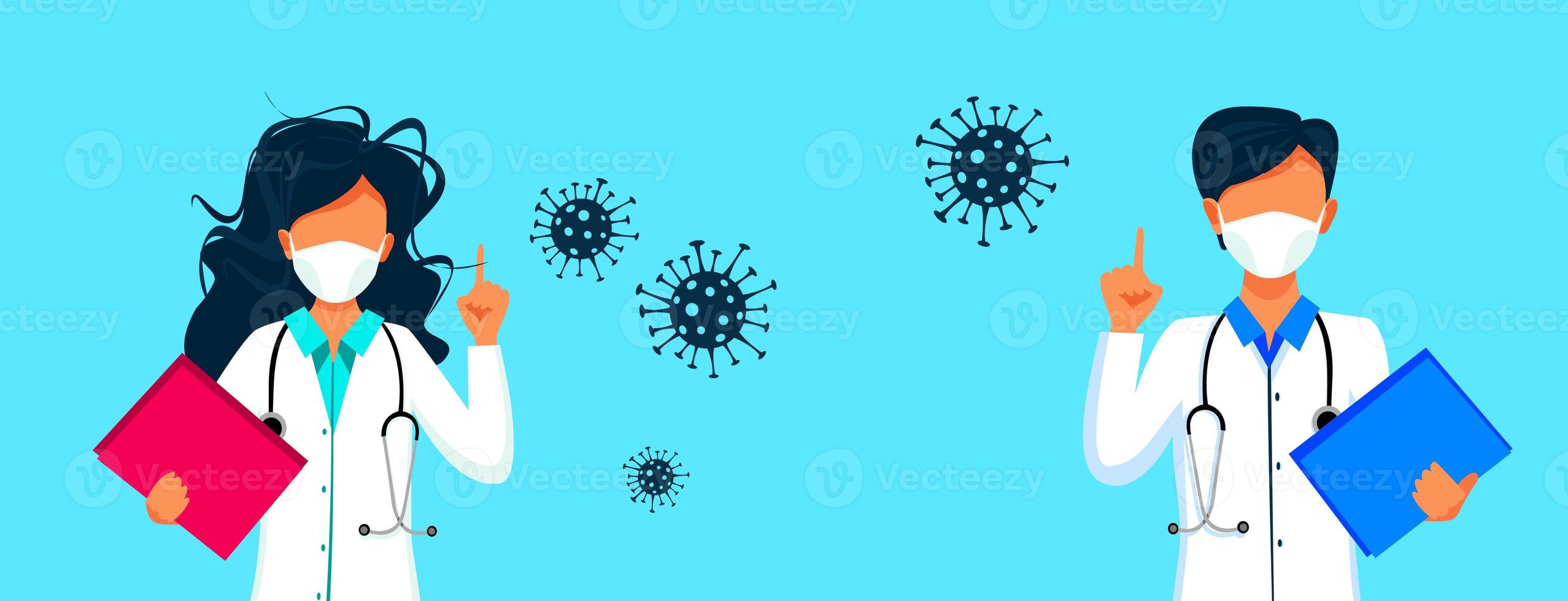 medico contro la nuova infezione da coronavirus. illustrazione 3d foto