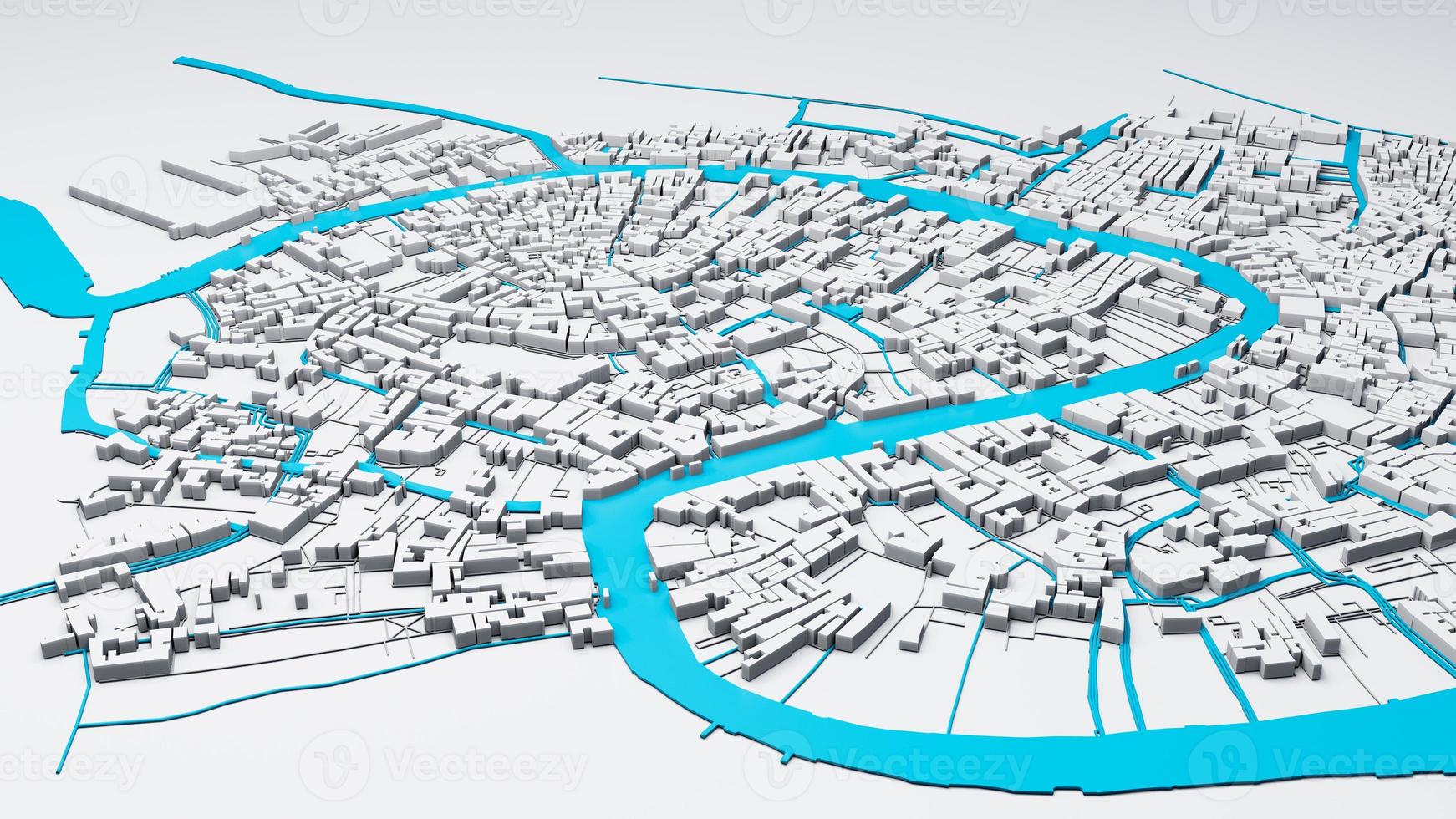 techno mega city concetti tecnologici urbani e futuristici, rendering 3d foto