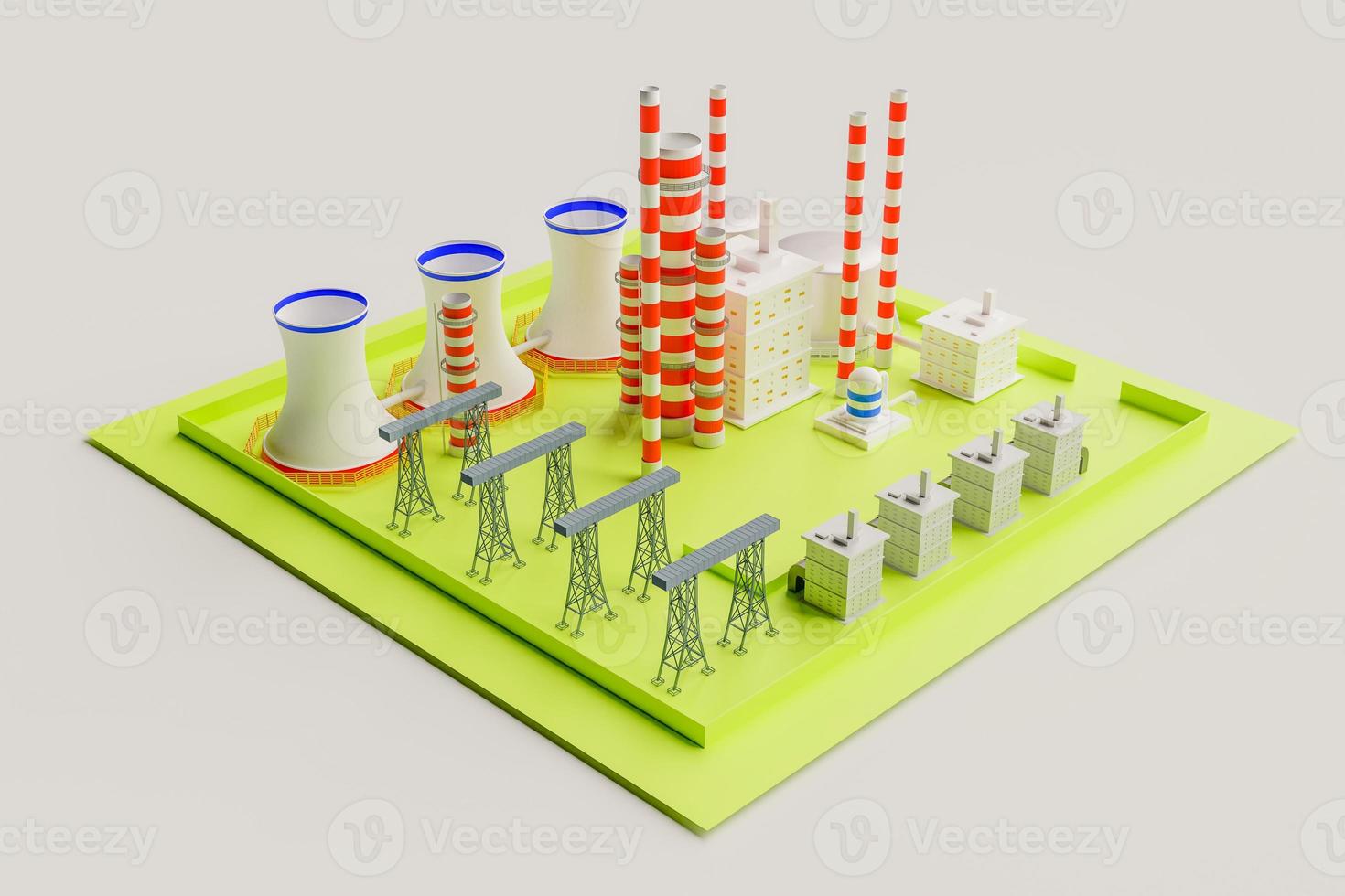 3d fabbrica di centrali nucleari foto