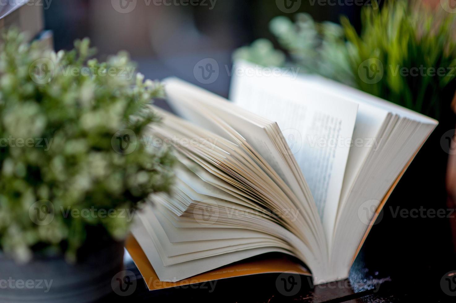 libro posizionato sulla scrivania un sacco di libri, bei colori per lo studio, la conoscenza, l'istruzione - immagini foto