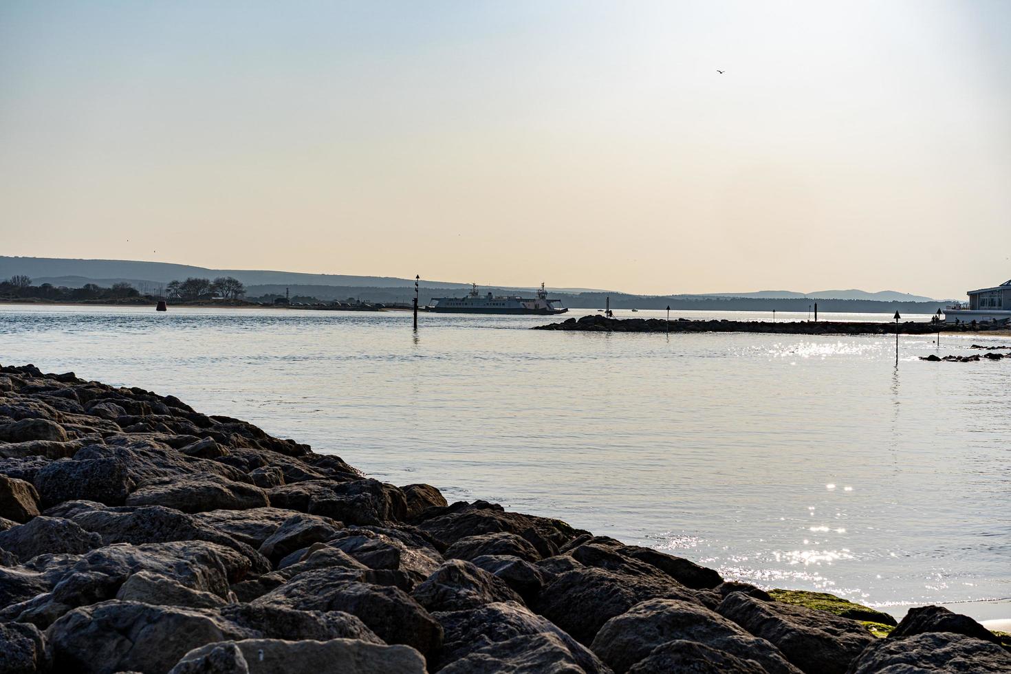 porto di banchi di sabbia al tramonto foto