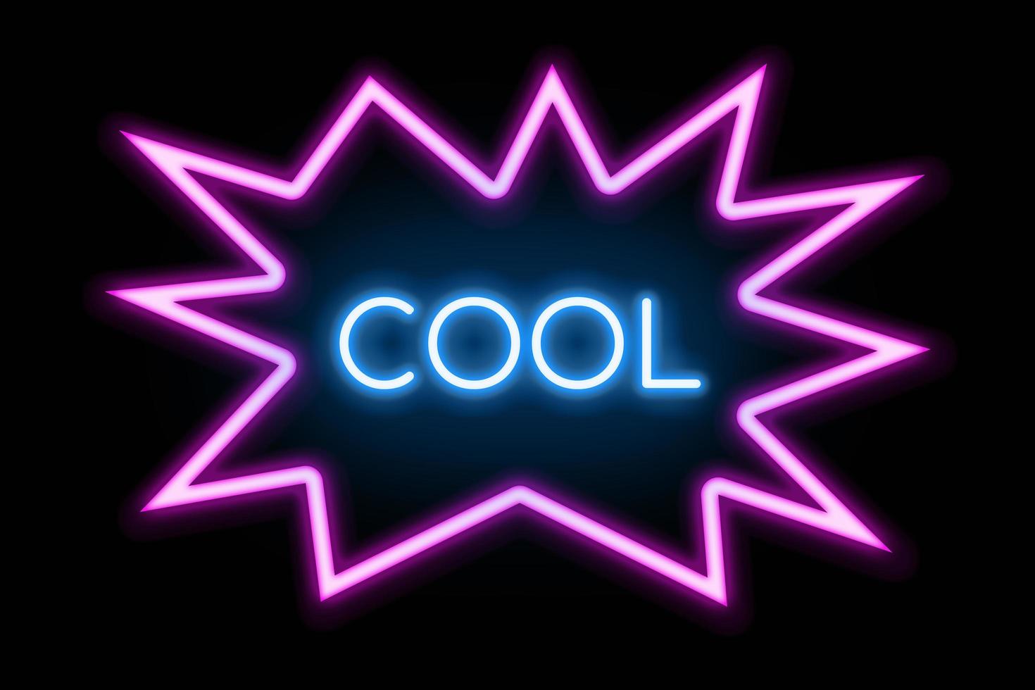 banner al neon cool, insegna luminosa. foto