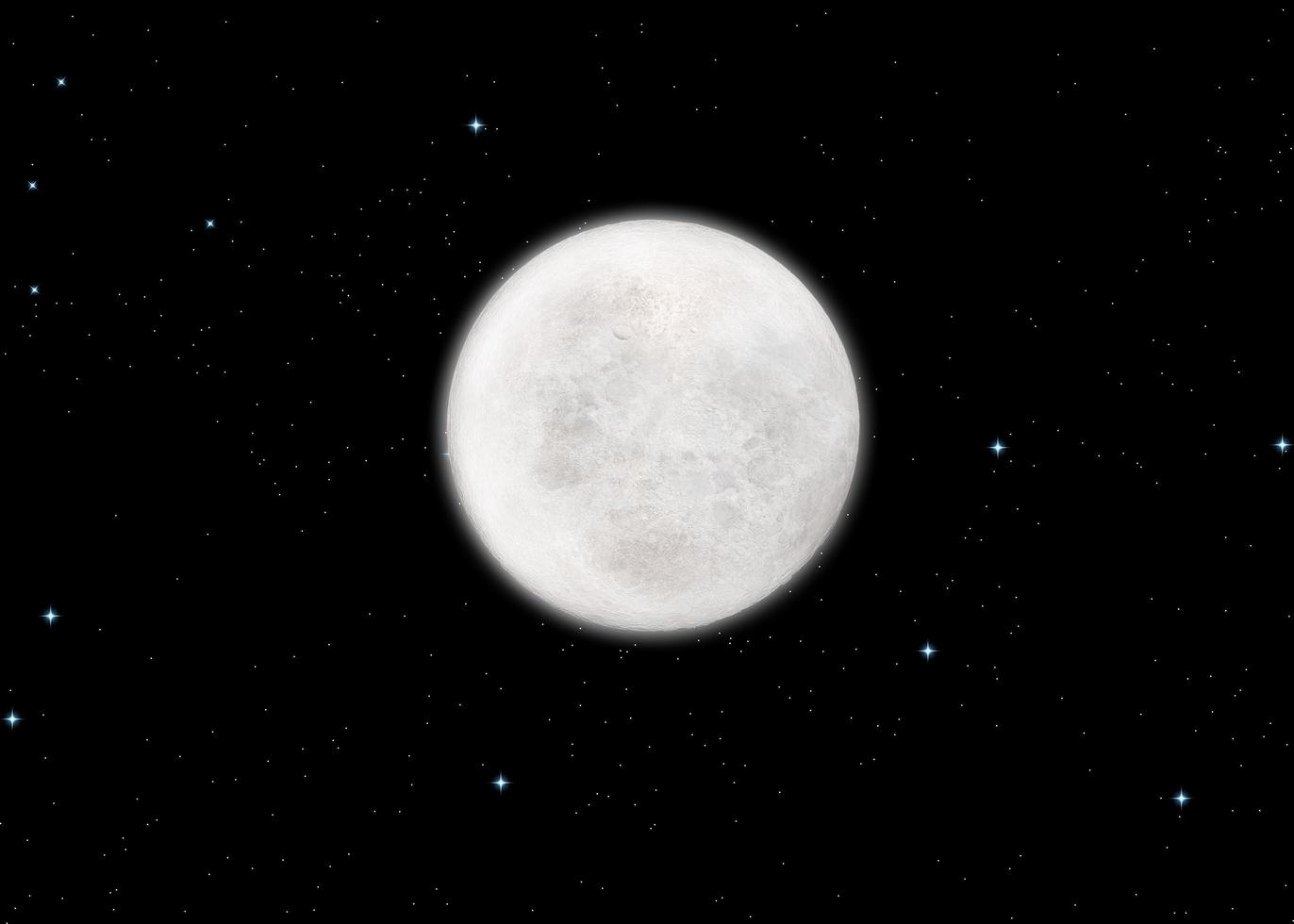 illustrazione di rendering 3d ad alta risoluzione di spazio profondo scuro, stelle e luna. la migliore struttura lunare. scienza astronomia, superficie lunare dettagliata, sfondo nero. foto