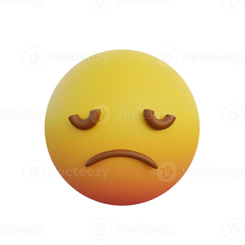 illustrazione 3d faccina triste e occhi chiusi emoticon foto