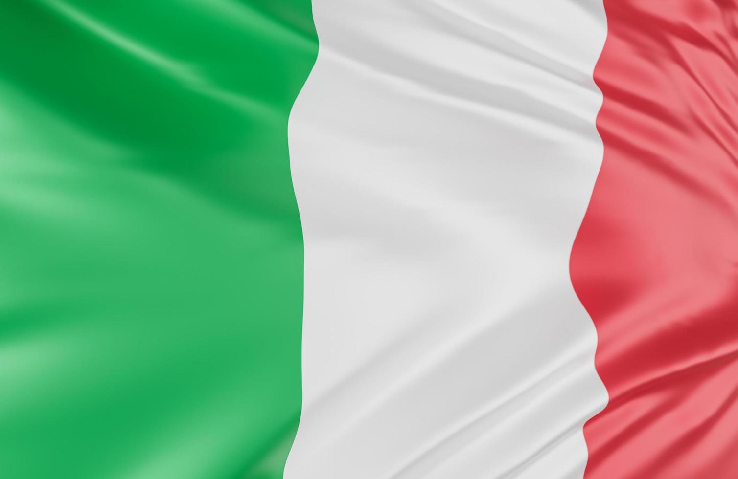 bella onda bandiera italia da vicino su sfondo banner con spazio di copia.,Modello 3d e illustrazione. foto