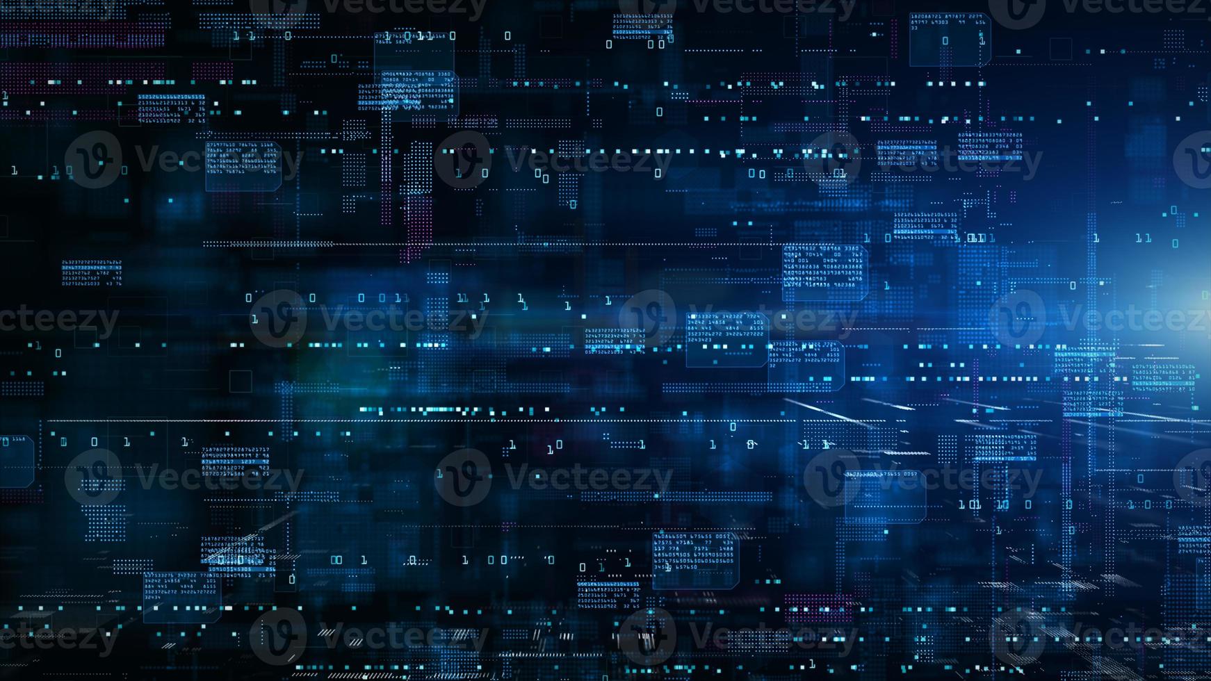 cyberspazio digitale con particelle e connessioni di rete di dati digitali. connessione ad alta velocità e tecnologia di analisi dei dati concetto di sfondo digitale. foto