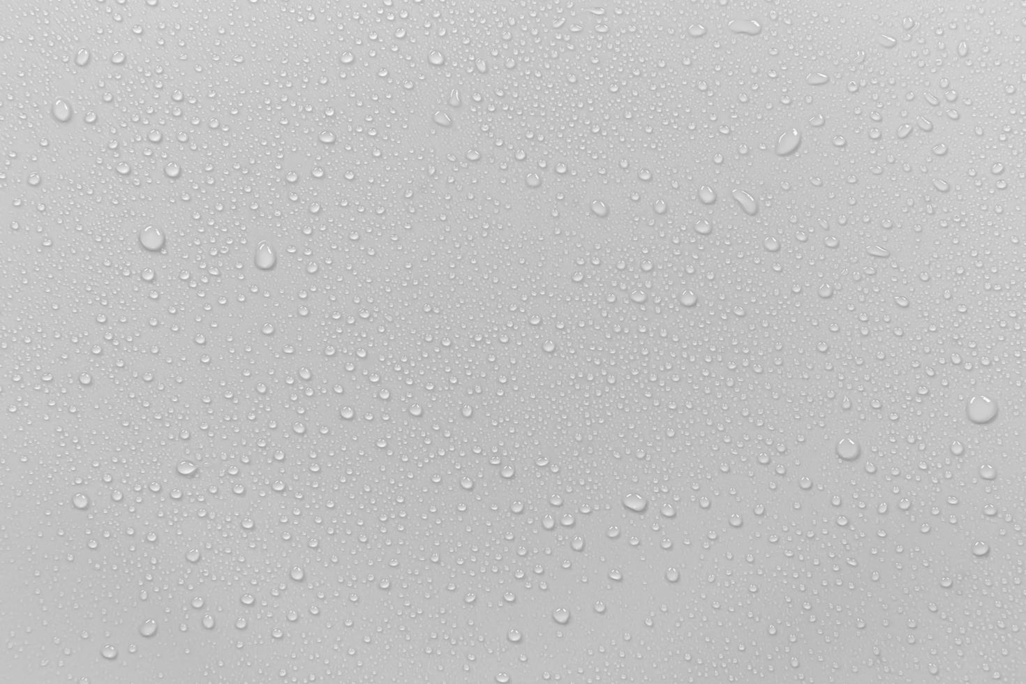 il concetto di gocce di pioggia che cadono su uno sfondo grigio superficie bianca bagnata astratta con bolle sulla superficie goccia d'acqua pura realistica gocce d'acqua per il design creativo di banner foto