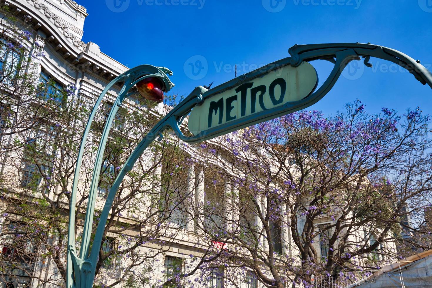 segno dell'ingresso della metropolitana della metropolitana di città del messico foto