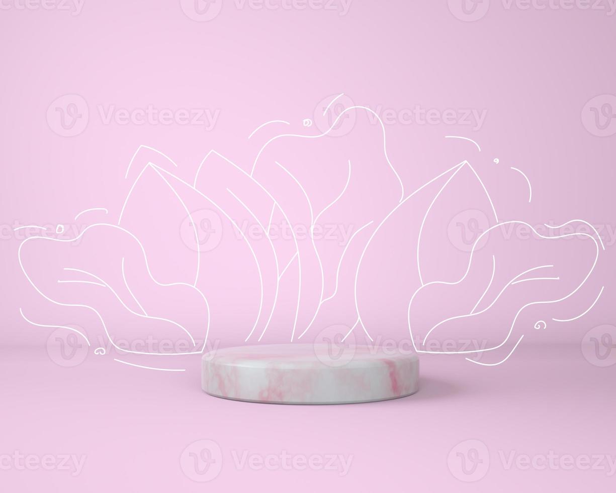 podio mockup per il branding. sfondo chiaro e piedistallo in marmo con forme geometriche. 3d. foto