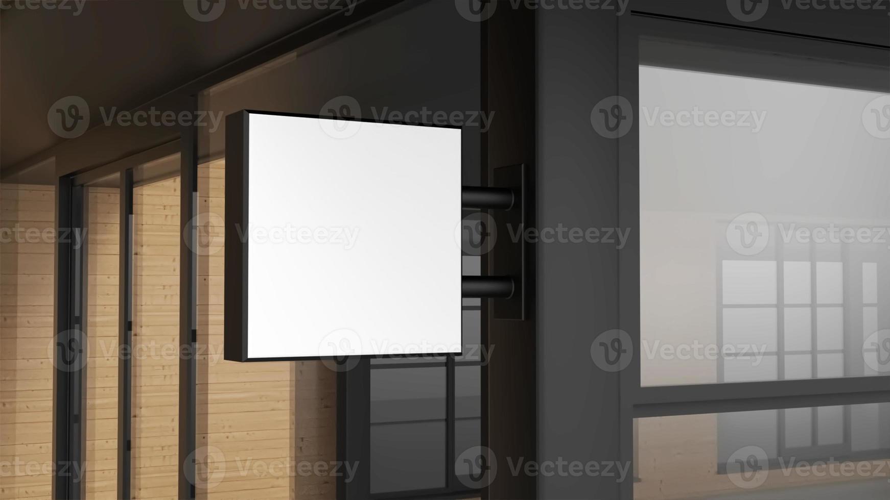 segno rettangolare mockup cartellone 3d rendering illustrazione foto