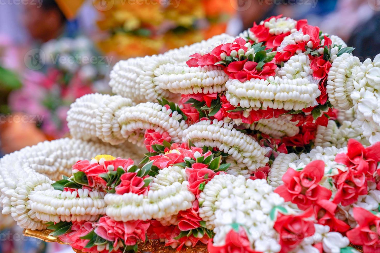 gli oggetti del sacrificio per l'evento della religione del sacrificio thailandese, nel nord della Thailandia. foto