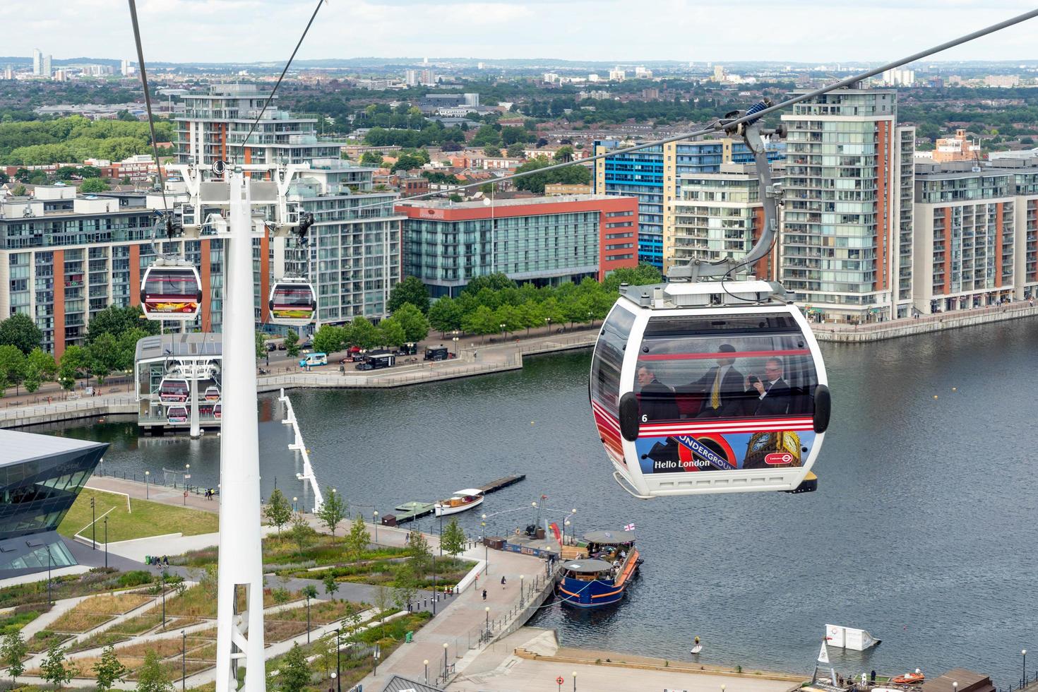 Londra, Regno Unito, 2014. Vista della funivia di Londra sul fiume Tamigi foto