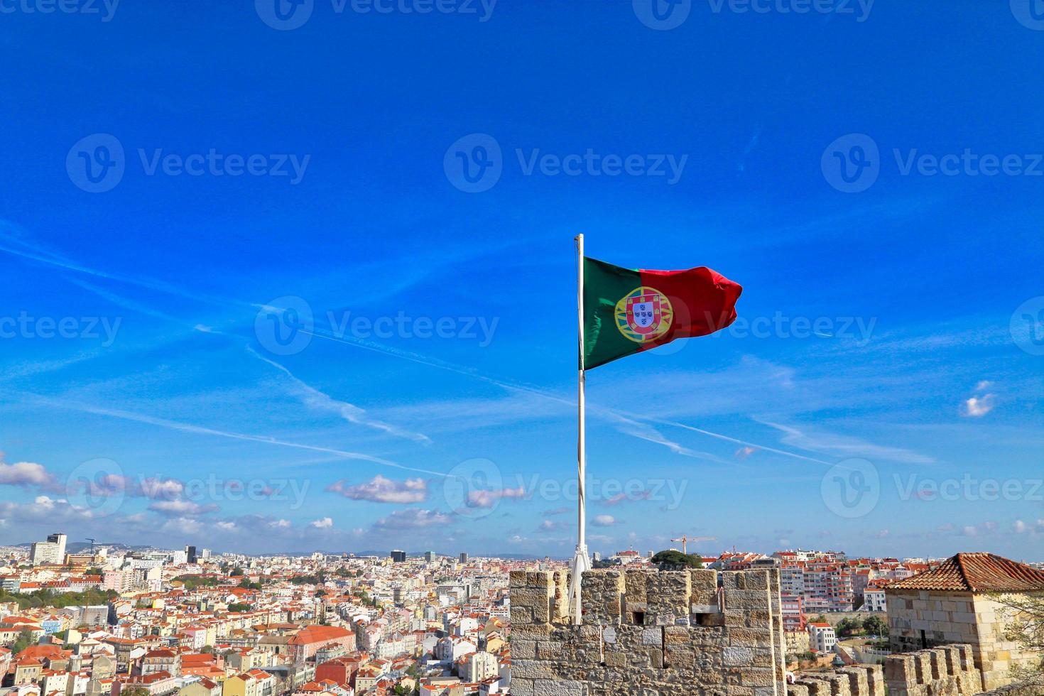 lisbona vista panoramica dal castello di san giorgio sao jorge belvedere foto