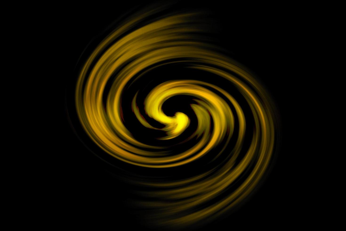 galassia a spirale astratta con nebbia giallo chiaro su sfondo nero foto