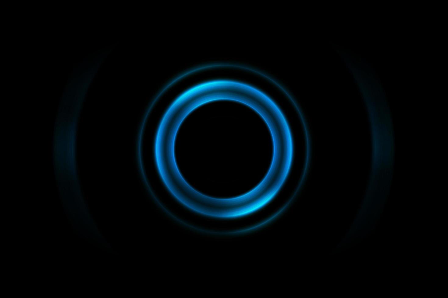 effetto di luce blu cerchio incandescente astratto su sfondo nero foto