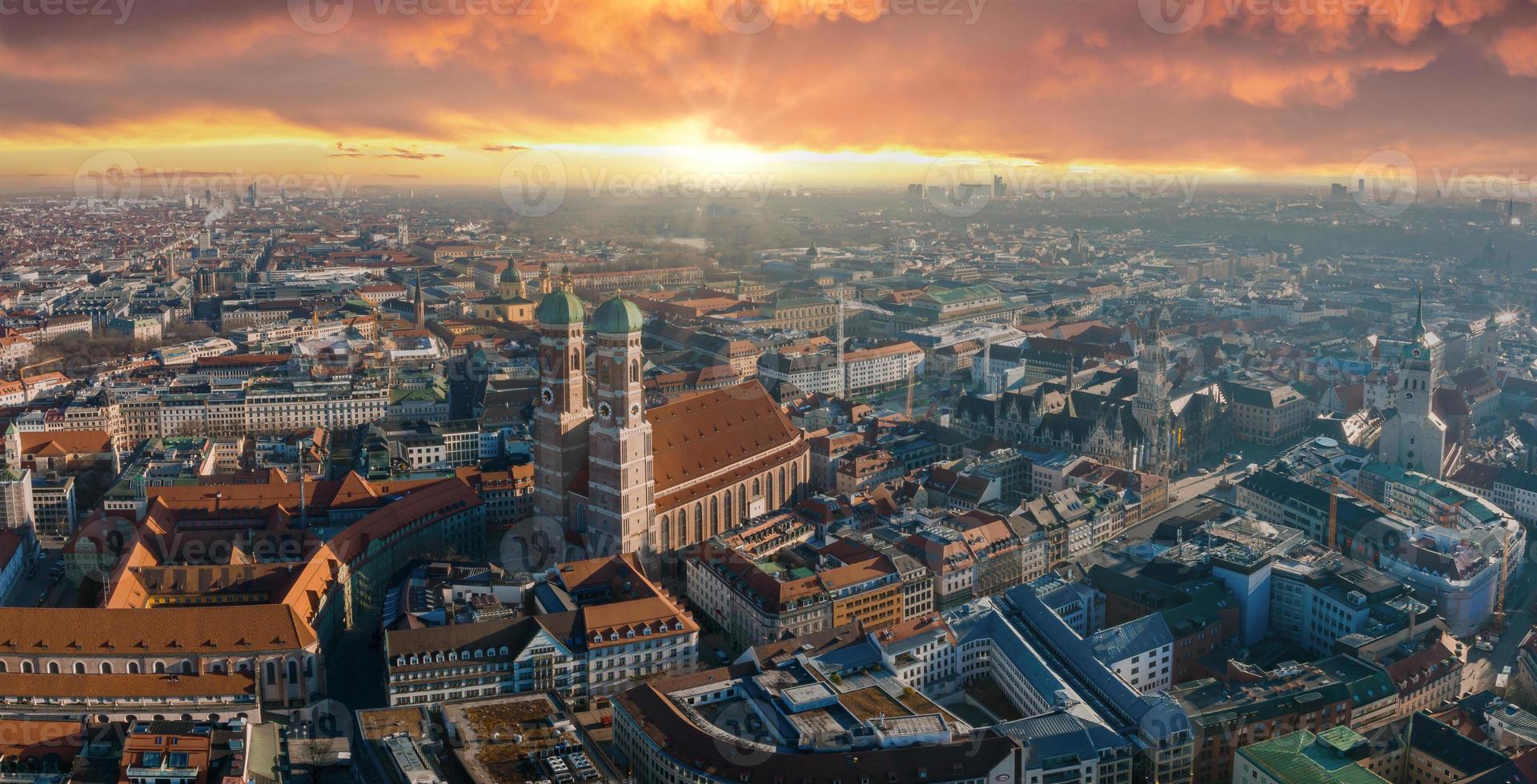 architettura panoramica aerea di Monaco di Baviera, baviera, germania. foto