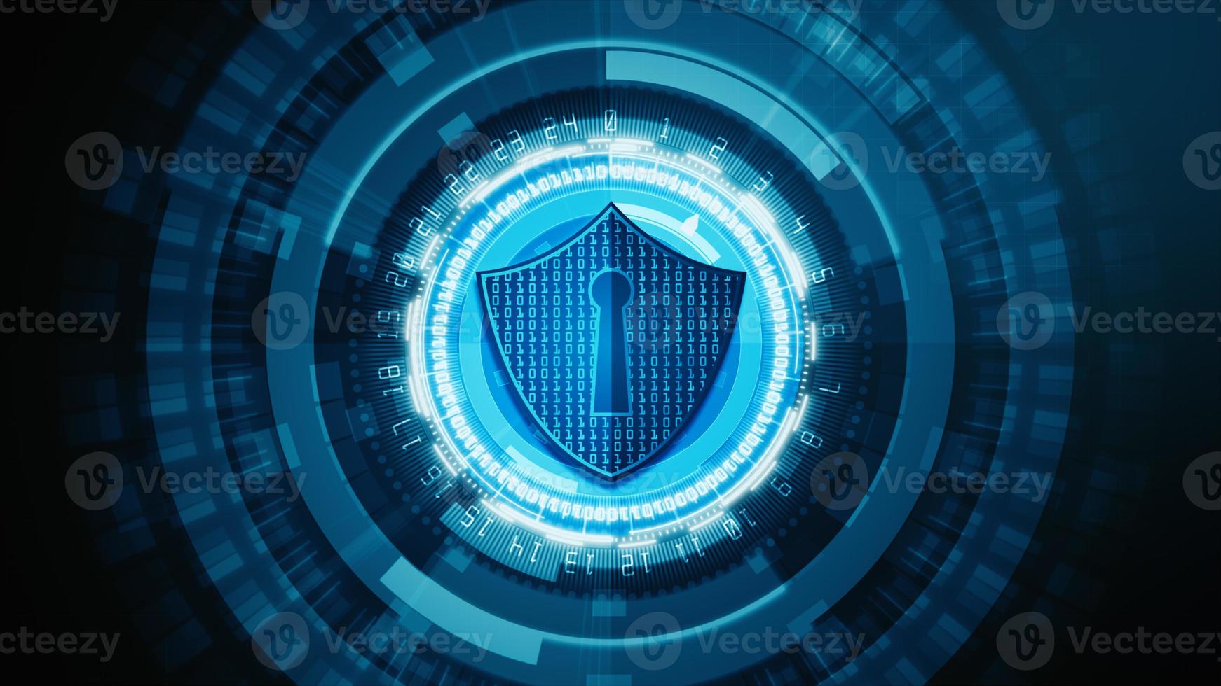 icona hud e scudo di sicurezza informatica, protezione della rete di dati digitali, concetto di sfondo della rete tecnologica futura. foto