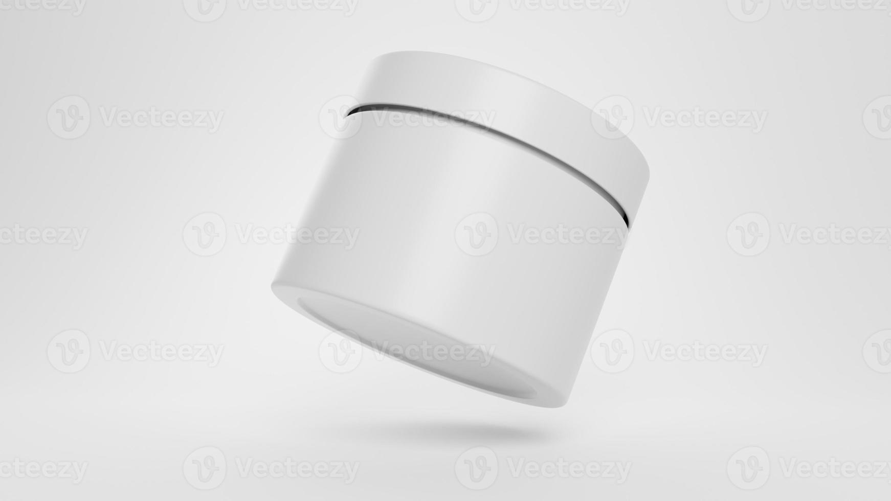 bicchiere vuoto in acciaio inossidabile con coperchio per il branding mock up. rendering 3D colore di sfondo foto