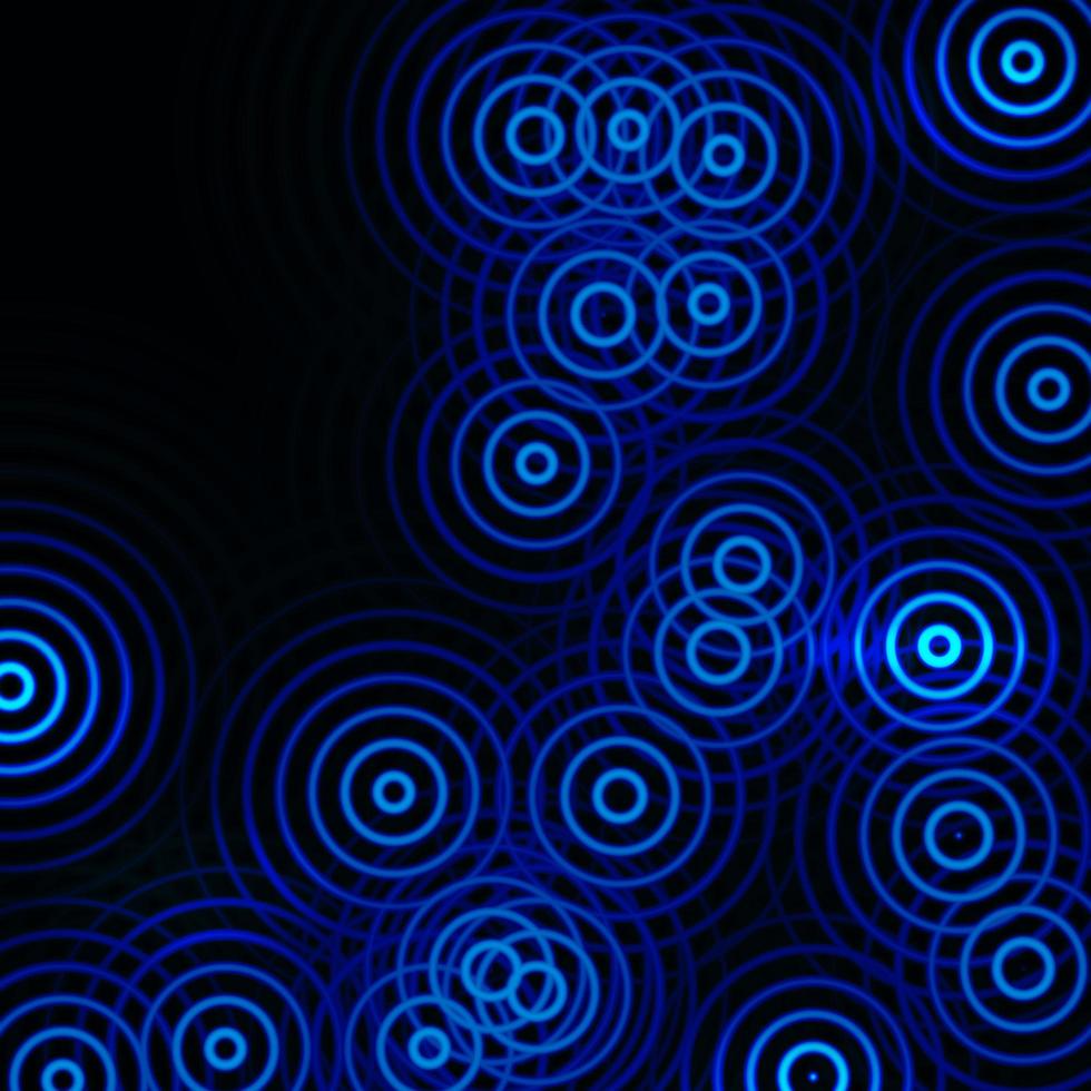 onde sonore cerchio astratto oscillante sfondo blu scuro foto