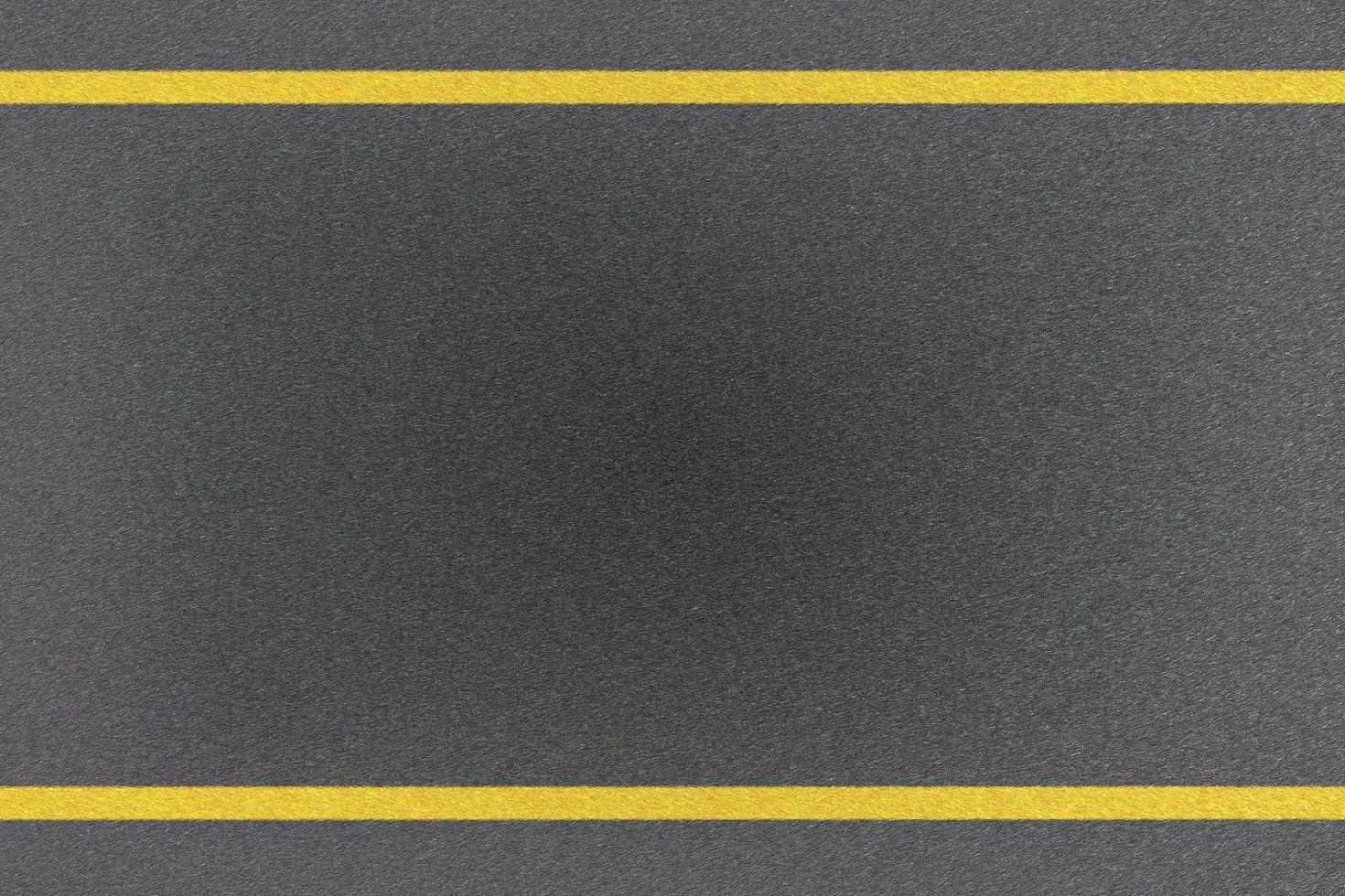 vista dall'alto della marcatura della linea gialla del traffico su piattaforma metallica, sfondo astratto foto