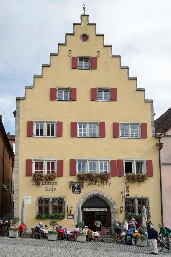 rothenburg ob der tauber, Baviera settentrionale, Germania, 2014. pittoresco caffè a rothenburg foto