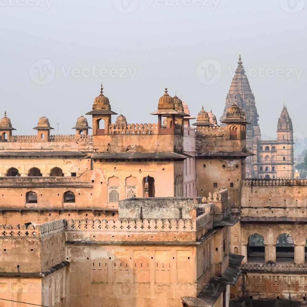 il forte di jahangir mahal orchha a orchha, madhya pradesh, india, il palazzo di jahangir mahal o orchha è la cittadella e la guarnigione situata a orchha. Madhya Pradesh. India, siti archeologici indiani foto