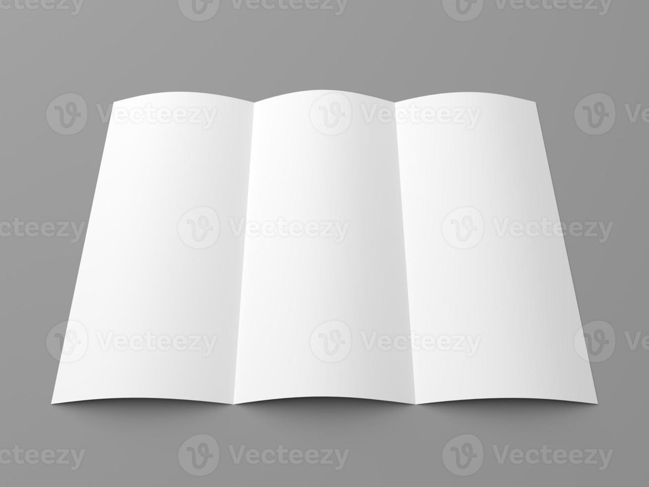 opuscolo ripiegabile in bianco brochure su carta bianca foto