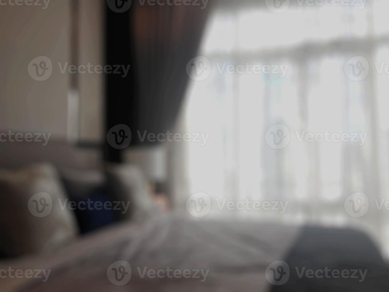 camera da letto sfocata astratta all'interno dell'hotel per lo sfondo foto