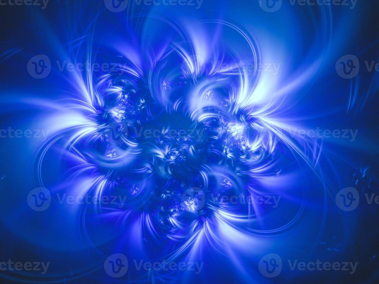 sfondo astratto di arte frattale, suggestivo di astronomia e nebulosa. generato dal computer illustrazione frattale arte nebulosa blu esplodere foto
