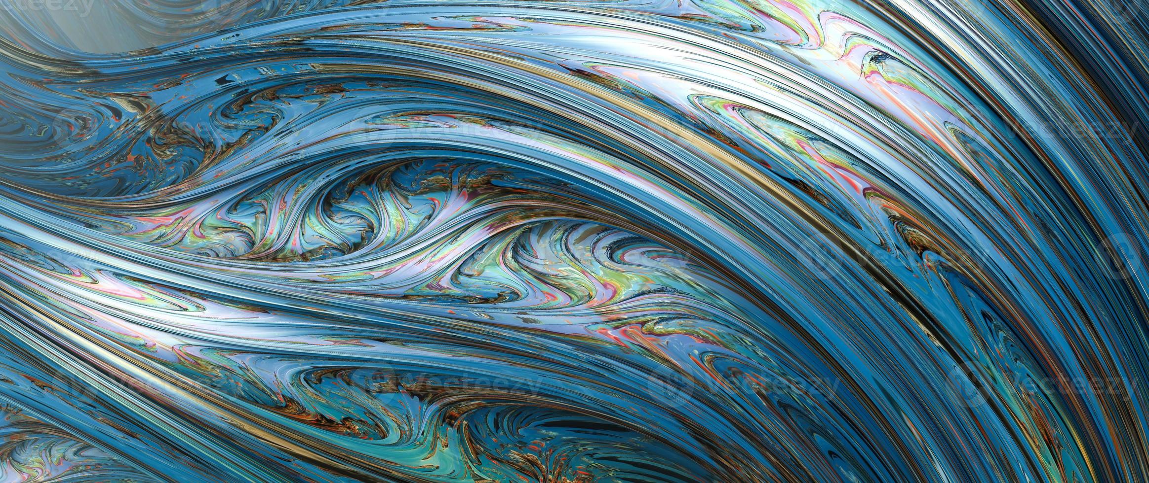 disegno frattale generato dal computer astratto. 3d alieni illustrazione di un bellissimo infinito mandelbrot matematico set frattale onda blu foto