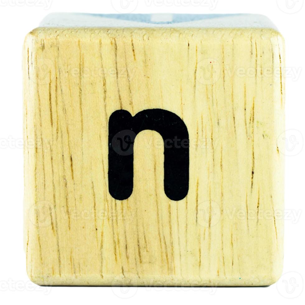n lettere di testo scritte su cubi di legno foto